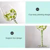 Kieliszki do wina Kreatywne ręcznie rysunki reliefowiska Puchar szampana szampan szklany kwiat Wedding Presen Porthern Europe Style wysoki