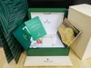 Hot Selling High Quality Watches Boxes Perpetual Watch Green Original Box Papers Card Läderhandväska för kosmograf 116500 124300 116610 Handskurs 2024