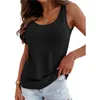 Women's Tanks 2023 Women Tops Summer Basic Tshirt Solid Color Sleeveless Ribbed Camis Slim Harajuku Vacation Clothing Plus Size Clothes