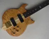 4 Strings Neck-Thru-Body Electric Bass Guitar with Qualited Maple Top Golden Hardware Offer Logo/Color Customize