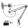 Microphones fl Set Microphone Professional BM800 Condenser KTV Pro O Studio Vocal Mic Ajouter un support de choc en métal