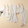 Women's Sleepwear 2023 Winter Pajamas Suit Velour Nightwear Warm Home Clothes Women Casual Nightgown Sexy Lace Trim Loungewear