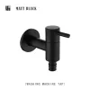 Brass Black Faucet Extended Outdoor Garden Faucet Wall Mounted Bathroom Corner Washing Machine Faucet