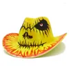 Berets Vintage Western Cowboy Hut Musik Festival Kostüm Prop JazzHat Cosplay Kopfbedeckung