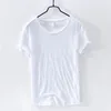 Camisetas masculinas Camiseta de algodão puro de verão para homens O-pescoço o-gola O sólido cor casual camiseta fina camisetas básicas de tamanho masculino de manga curta