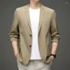 Ternos masculinos verão fino masculino blazer jaqueta 2023 chegadas inteligente casual clássico moda peito magro ajuste masculino terno casaco leve brazer