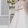 Vestidos da menina elegante flor ocasião especial para casamentos crianças pageant vestidos de baile renda appliqued vestido de comunhão sagrada