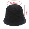 Berets Bucket Hat Women Knitted Casual Fishman Caps Winter Warm Flower Design Dome Wool Panama Buckets Round Top Basin Hats