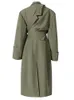 Trench femme EAM femmes vert irrégulière grande taille revers manches longues coupe ample coupe-vent mode printemps automne 2023 1DE2795 230404