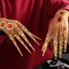 Verbindungs-Armbänder 1Pcs arbeiten thailändisches goldenes Finger-Armband um, das Bauchtanz-Schmucksachen des roten Kristallmädchens glänzt
