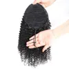 Kinky Krullend Paardenstaart Hair Extensions Paardenstaart Krullend Haar Maagdelijk Braziliaans Menselijk Haarverlenging Trekkoord Paardenstaart Remy Haar 120g