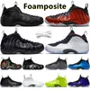 Männer Penny Hardaway Basketballschuh Foamposite One Schuhe Anthracite CDG x Black White Dream A World Halloween Metallic Red Royal USA Volt Foams Posite Sports Sneakers