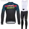 Ensembles maillot de cyclisme SCOTT vélo Maillot Long cyclisme bavoir ensemble automne vêtements hommes Seve vêtements Bicyc hommes automne homme g 2023 tenue Sve Maillot Q231107