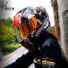 Casques de Moto Hommes Casque Intégral Casco Moto Lavable Doublure Double Visière Moto Motocross DOT Accessoires