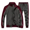 Herrspårar Spring och Autumn Men's Casual Printed Sportwear Wool Men's Patch Work Clothes Men's Jacket Pants Clothing 230406