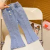 Conjuntos de roupas 2023 primavera outono nova moda meninas bordadas camisas de manga longa blusa jeans calças conjunto de roupas 2 peças ternos r231106