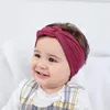 Hårtillbehör baby flicka pannband nylon hårband bågar knutna turban för födda barn småbarn barn 8 st