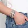 Charm Armband Amorcome Bohemian Tree of Life for Women Colorful Metal Pärlor Wrap Leather Armband Ladies Multilayer Jewelry