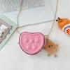 Милая детская сумка с тиснением маленького кролика, сумка для любви, сумка через плечо с цепочкой для маленьких девочек, кошелек для монет