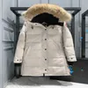 Designer canadese versione di media lunghezza Puffer piumino d'oca Giacca da donna Parka invernale spesso cappotti caldi antivento Streetwear Jjvk Kti7