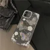 Projektantka obudowa przezroczystą przezroczystą obudowę telefoniczną Apple 13 Rose 12 Butterfly Pearl Ins Fine Glitter Reverie 7xszp