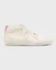 Golden Mid Star Top High Shoes Fashion Sneakers Italy Classic White Do-Old Dirty Designer Man Women Shoe Pink-Gold Glitter and Leather