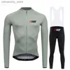 Wielertrui Sets Nieuwe Lente Herfst Wielertrui Set Lange Seve Nsr Raudax Fietskleding Sport Breathab Heren Racefiets Pak MTB Broek Dragen Q231107