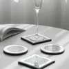 Sets de table légers de luxe français sous-verres transparents exquis miroir en verre napperon tasses à café tapis isolant bijoux Showmat 6 pièces