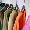 2023 New Men's T-Shirts 10 Color Trendy Brand Solid Blank Suede Round Neck Long Sleeve T-shirt Underlay Long Sleeve T-shirt