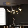 Avizeler kristal bakır siyah asılı lambalar LED avize aydınlatma parıltı süspansiyon luminaire lampen yemek odası için