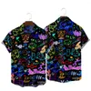 Men's Casual Shirts Parrot Print Men's Hawaiian Style Vintage Fashion Retro Beach Summer Pocket Shirt