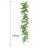 Decorative Flowers & Wreaths 200cm Tropical Fake Rattan Plastic Plants Long Artificial Vine Wall Hanging Ivy Real Touch Leaves Strip For Gar