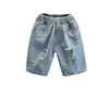 Jeans Jeans garçon déchirés à gros trous Jeans garçon Jeans été enfant Style décontracté Vêtements enfant 6 8 10 12 14 230406