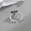 クラスターリングVentfille 925 Sterling Silve Love Heart Ring for Women Girl Gifterレトロ甘いロマンチックジュエリードロップ