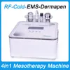 Máquina de beleza de mesoterapia 4 em 1, EMS RF, martelo frio, microagulhamento, levantamento de pele, anti-envelhecimento, remoção de rugas, sistema Dermapen, microcorrente, bio crioterapia, salão de beleza