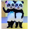 Professionell härlig panda vän maskot kostymer plysch tecknad panda vuxen klädsel upp karneval prestanda rekvisita