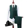 Herenpakken Mannen Zwartachtig Groen Merk Blazers 3 Stuks Sets Business Vest Jassen Bruiloft Formele Elegante Jassen Party Casual set