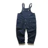 Men's Pants Retro Designer Overalls Workwear Sling Korean Loose Wide Leg Jumpsuit Streetwear Solid Color Clothing 230406