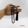 Strand Tasbih män grå harts 33 Rosary Bead Muslim Armband Misbaha Islamiska gåva turkiska tillbehör till hands