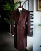 Men's Wool & Blends Corduroy Velvet Trench Tuxedo Coat Tailor Made Double-Breasted Blazer Long Warm Jacket Viol22