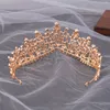 Luxe élégant princesse diadème couronne violet rose AB cristal diadème pour les femmes coiffure de mariage bijoux de cheveux