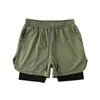 Men's Shorts Mens Ym Sports Sorts Join Runnin Breatable Fitness Exercise Double Layer Sirt Idden-Pocket Casual