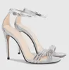İtalya Marka Bayan Strappy sandaletler ayakkabı patent deri parti elbise bayan yüksek topuklu ayak bileği kayışı siyah altın şeridi gladyator sandalias eu35-43