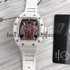 YS JB RM052-01 Superclone Active Tourbillon Watches armbandsur Skull Designer RM52 Diamond Hollowed Automatic Mechanica Ceramic218 Montres de Luxe