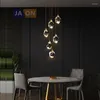 Avizeler kristal bakır siyah asılı lambalar LED avize aydınlatma parıltı süspansiyon luminaire lampen yemek odası için