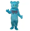 Halloween Blue Bear Mascot Costume Cartoon Character Outfits Suit Vuxna Storlek Outfit Birthday Christmas Carnival Fancy Dress for Men Women