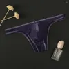 Underpants Men'S Transparent Underwear Briefs Thin Mesh Half Wrapped Hip Triangle Pants Low Waist Sexy Bag Breathable Youth Panties