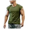 T-shirts pour hommes T-shirt d'été Bodybuilding Muscle Tank Oneck Couleur unie Sports décontractés Chemise sans manches Homme Entraînement Fitness Tops 230406