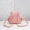 mochila rosa sacos de designer de luxo mochila portátil bolsa de designer 23K mochila mini mochila de marca com corrente portátil cc sacos designer bolsa de senhora