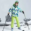 Inne artykuły sportowe nowe dzieci narciarskie garnitury Dziewczęce Kurtki dla chłopców zima na świeżym powietrzu snowboard ciepłe grube dzieci narciarskie spodnie śnieżne HKD231106